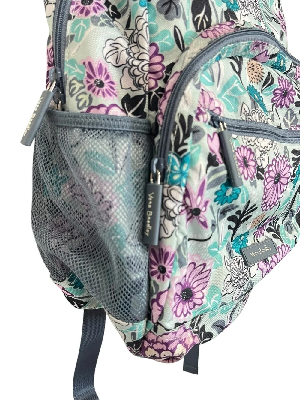 Vera Bradley | Green Pink Floral Large Essential Backpack